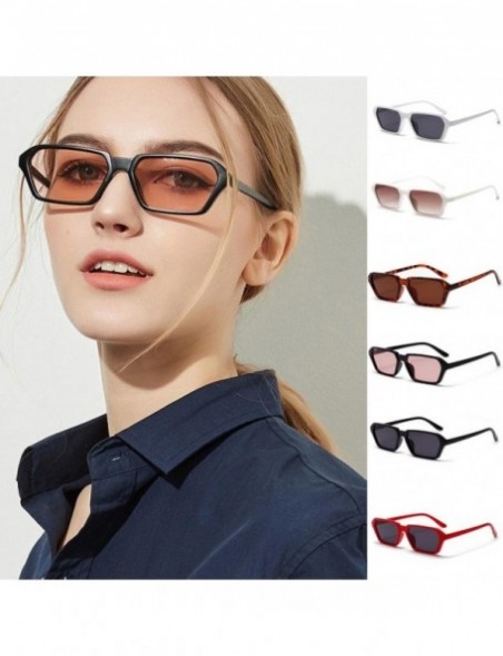 Square Women's Fashion Retro Small Square Shades Frame UV Protection Polarized Sunglasses - Black - C318DZSG6HE $9.76