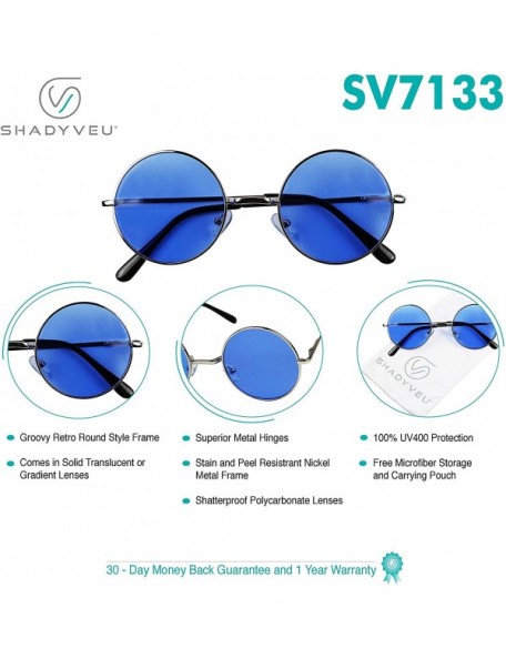 Oval Retro Round Groovy Sunglasses Colorful Circular Flat Lens Spring Hinge Nickel Frame Thin Wire Hippie Shades - CJ18TD6A26...