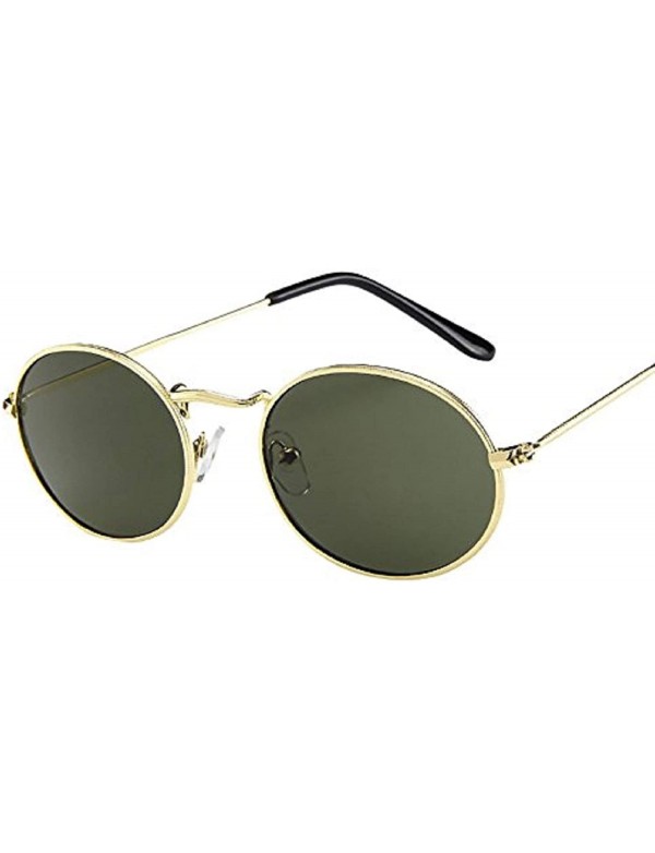 Round Unisex Vintage Retro Oval Sunglasses Ellipse Metal Frame Glasses Trendy Fashion Glasses Sunglasses - E - CO193XDYY9R $7.03