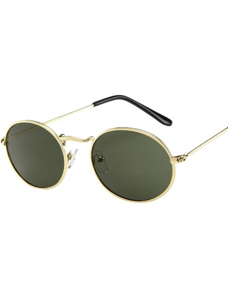 Round Unisex Vintage Retro Oval Sunglasses Ellipse Metal Frame Glasses Trendy Fashion Glasses Sunglasses - E - CO193XDYY9R $7.03