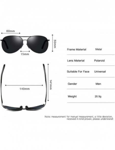 Oversized Polarized Sunglasses for Men Stainless Steel Frame UV400 Lenses Driving Outdoor Eyewear - K - CH198O9OXUU $16.00