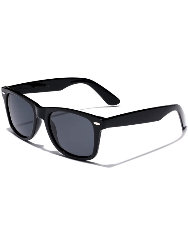 Rimless Classic Polarized Sunglasses - Shiny Black - Smoke - C411OXK2PW1 $11.02