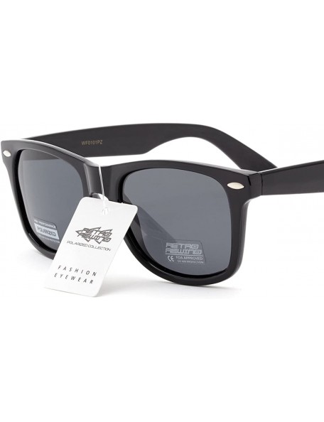 Rimless Classic Polarized Sunglasses - Shiny Black - Smoke - C411OXK2PW1 $11.02