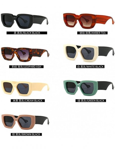 Rectangular Sunglasses Designer Rectangle Fashion Glasses - Black - CI198KM33ZQ $13.20