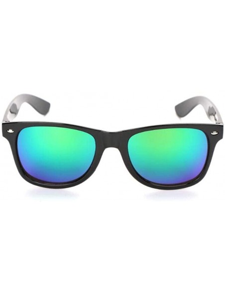 Oversized Classic Sunglasses Women Sunglasses Men Driving Mirrors Black Frame Blue - Green - CC18XE06OKO $7.98