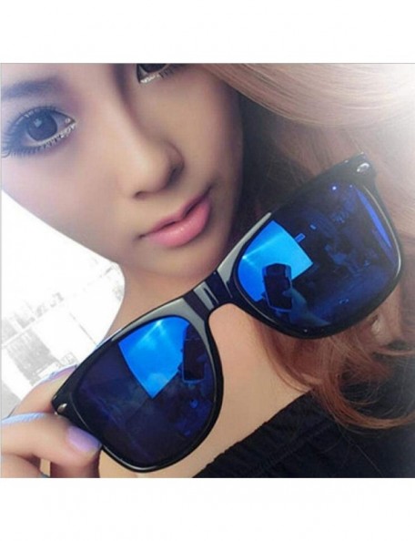 Oversized Classic Sunglasses Women Sunglasses Men Driving Mirrors Black Frame Blue - Green - CC18XE06OKO $7.98