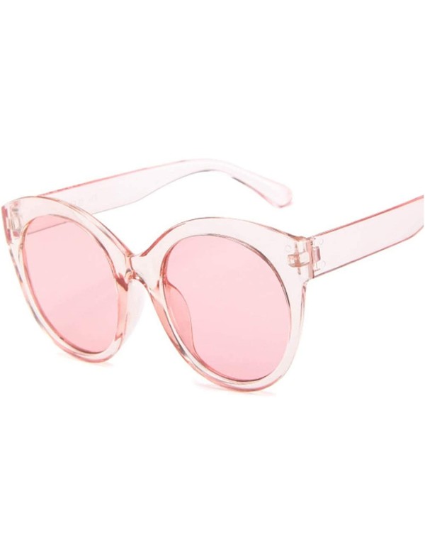 Round Summer Cat Eye Round Sunglasses Women Brand Designer Transparent Shades Sun Glasses Female Cool Color UV400 - CW18W787I...