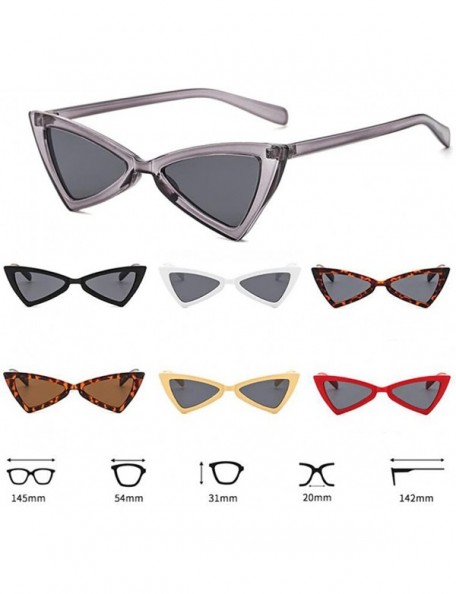 Cat Eye Women Men Small Cat Eye Sunglasses Fashion Triangle Glasses - Red Gray - CY18CHSSCOM $18.16