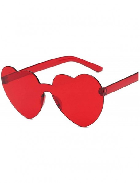 Goggle Love Heart Sunglasses Women New Fashion Cute Sexy Retro Cat Eye Vintage Cheap Sun Glasses Red Female - Wine Red - CR19...