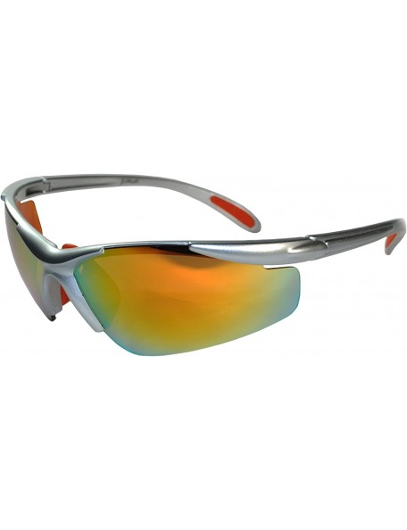 Rimless JM01 Sunglasses for Golf- Fishing- Cycling-Unbreakable-TR90 Frame - Silver & Orange - CY113TJ6RWV $18.82