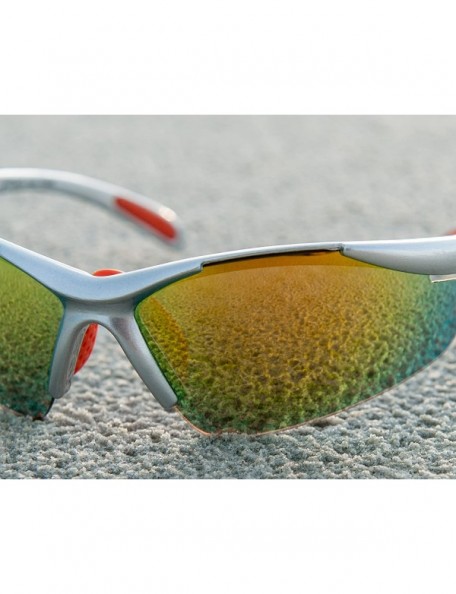 Rimless JM01 Sunglasses for Golf- Fishing- Cycling-Unbreakable-TR90 Frame - Silver & Orange - CY113TJ6RWV $18.82