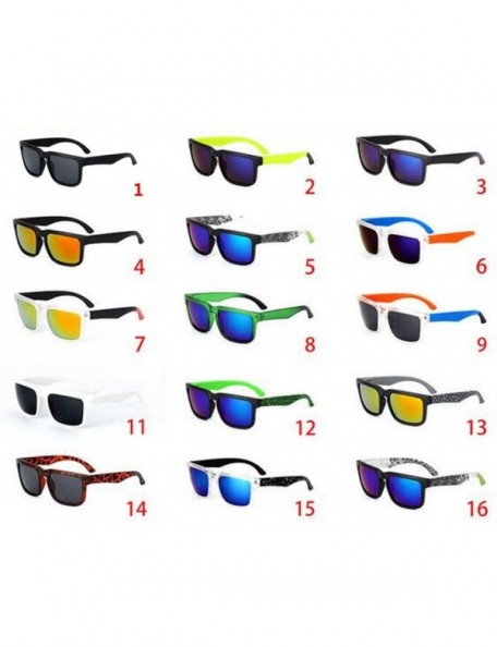 Rectangular Vintage Sunglasses Men Reflective Mirror Sun Glasses Women Retro Square Driving Eyewear - 17 - C3194OW2HHT $21.24