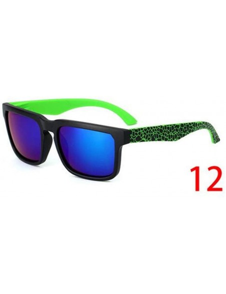 Rectangular Vintage Sunglasses Men Reflective Mirror Sun Glasses Women Retro Square Driving Eyewear - 17 - C3194OW2HHT $21.24