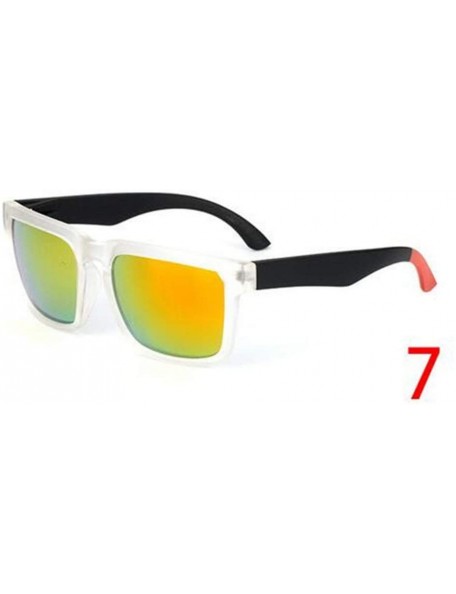 Rectangular Vintage Sunglasses Men Reflective Mirror Sun Glasses Women Retro Square Driving Eyewear - 17 - C3194OW2HHT $21.24