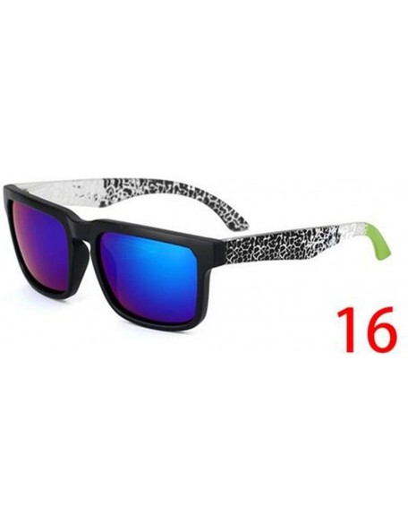 Rectangular Vintage Sunglasses Men Reflective Mirror Sun Glasses Women Retro Square Driving Eyewear - 17 - C3194OW2HHT $21.24