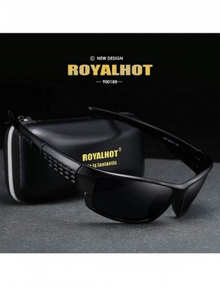 Sport Mens Sport Sunglasses Polarized PC Frame Eyewear for Driving Fishing Golf Baseball UV400 - Black Grey - CA193HS3DZA $19.02