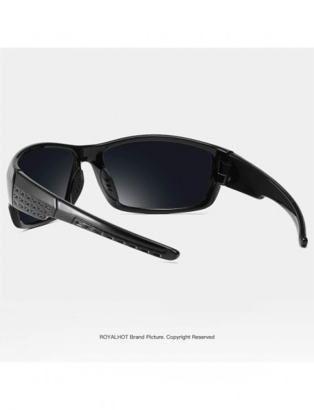 Sport Mens Sport Sunglasses Polarized PC Frame Eyewear for Driving Fishing Golf Baseball UV400 - Black Grey - CA193HS3DZA $19.02