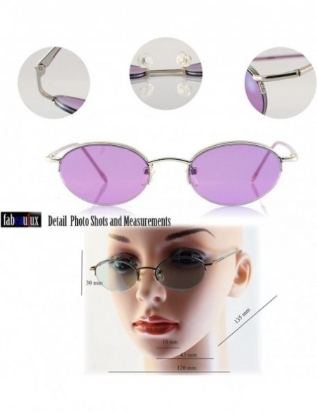 Rimless Unisex Minimalist Small Oval Spring Hinge Sunglasses A061 - Copper/ Green - CQ1899K4Y72 $15.13