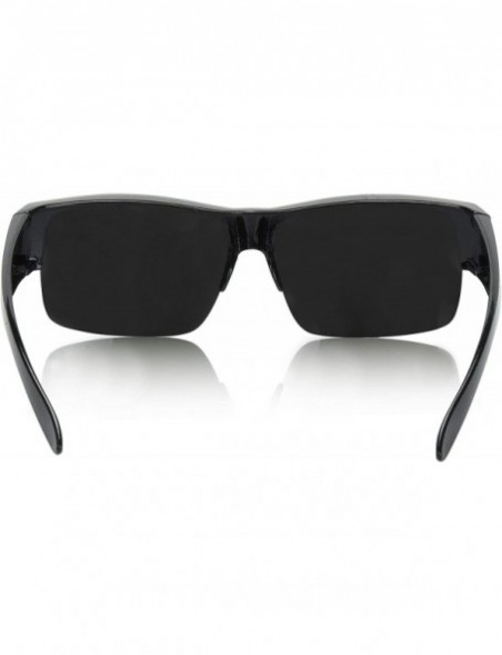Oversized Over Glasses Sunglasses Semi Rimless Polarized Lens Fitover Sunglasses - Fire - CG196QWNIAH $12.47
