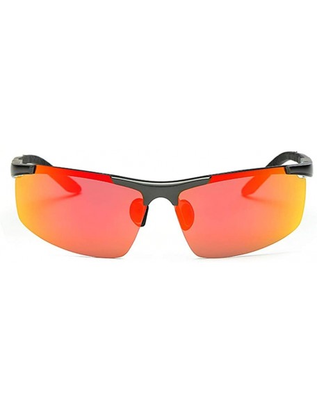 Sport Men's Dark Mirrored Sunglasses Polarized- Rectangular Rimless Sun Eyewear Fashion for Outdoor Sport - CP196AE6NU4 $18.98