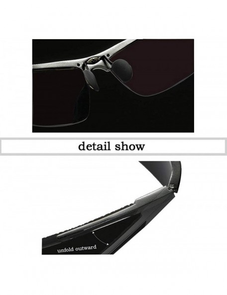 Sport Men's Dark Mirrored Sunglasses Polarized- Rectangular Rimless Sun Eyewear Fashion for Outdoor Sport - CP196AE6NU4 $18.98