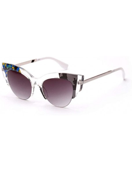 Goggle Cat Eye Sunglasses Ladies Sunglasses Glasses New Personality Sunglasses - Double Ash - C118UWXNQHZ $20.83