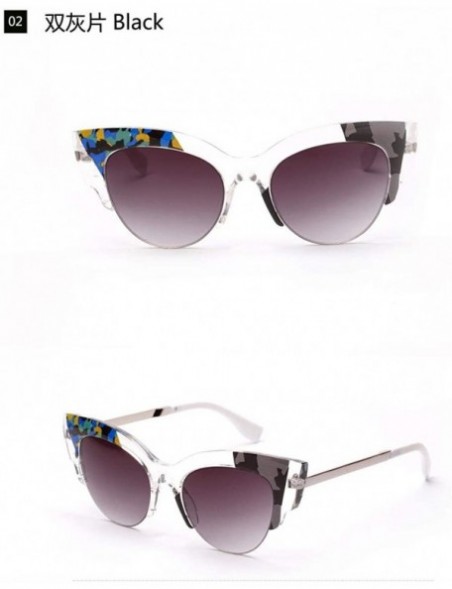 Goggle Cat Eye Sunglasses Ladies Sunglasses Glasses New Personality Sunglasses - Double Ash - C118UWXNQHZ $20.83