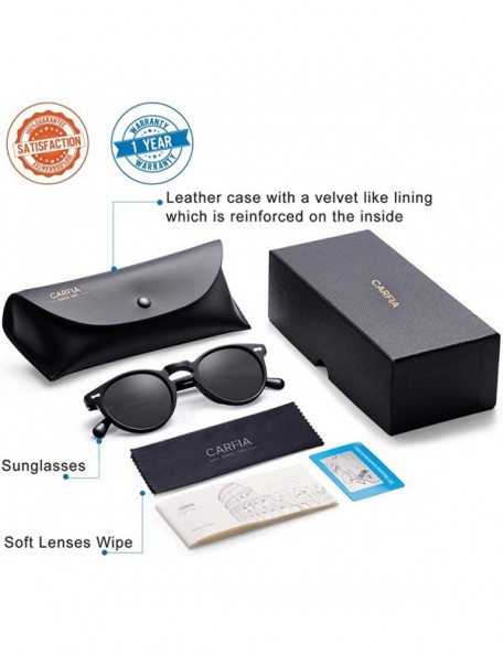 Round Classic Polarized Sunglasses for Men UV400 Protection Outdoor Glasses CA5288L - Grey Lens - C2187HADXQQ $25.59