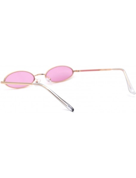 Oval Unisex Oval Round Hippie Color Lens Metal Sunglasses - Gold Pink - CF193MAI07H $13.05