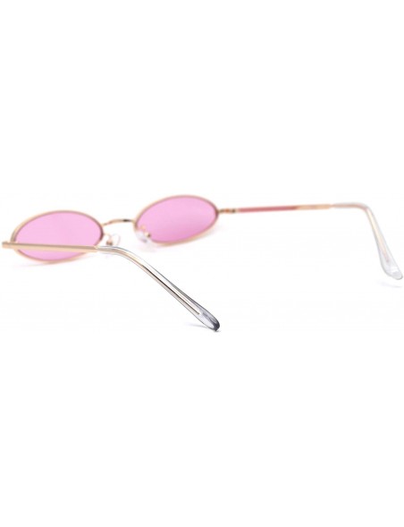 Oval Unisex Oval Round Hippie Color Lens Metal Sunglasses - Gold Pink - CF193MAI07H $13.05