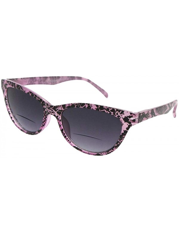 Cat Eye Small Cat Eye Animal Print Womens Bifocal Sunglasses B77 - Lite Purple Pattern Gray Lenses - CW18H8M5HHG $12.10