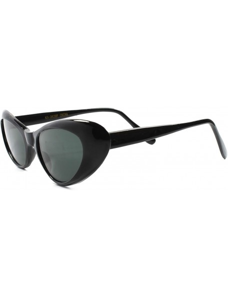 Cat Eye Classic Vintage Deadstock Rockabilly 70's Womens Cat Eye Sunglasses - Black - CX189RE0YHH $29.60