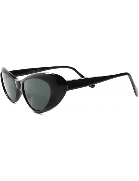 Cat Eye Classic Vintage Deadstock Rockabilly 70's Womens Cat Eye Sunglasses - Black - CX189RE0YHH $16.40
