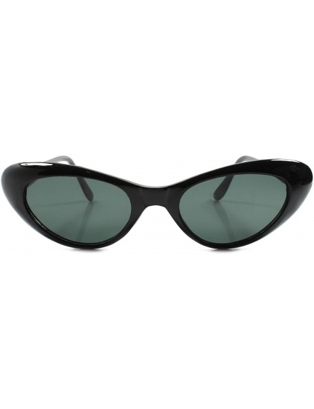 Cat Eye Classic Vintage Deadstock Rockabilly 70's Womens Cat Eye Sunglasses - Black - CX189RE0YHH $16.40