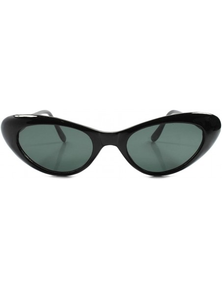 Cat Eye Classic Vintage Deadstock Rockabilly 70's Womens Cat Eye Sunglasses - Black - CX189RE0YHH $16.40