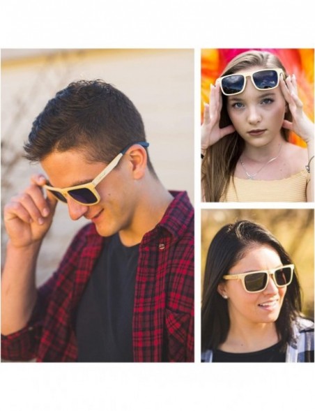 Sport Natural Wood Sunglasses for Men & Women - Wooden Frame - Genuine Polarized Lenses - C6189H9NHNO $33.48
