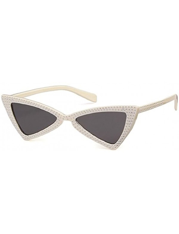 Cat Eye Cute Sexy Retro Rhinestone Small Cat Eye Sunglasses Women - L - CM18CKI8MCK $5.94