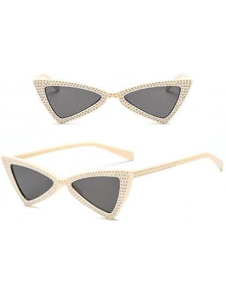 Cat Eye Cute Sexy Retro Rhinestone Small Cat Eye Sunglasses Women - L - CM18CKI8MCK $5.94