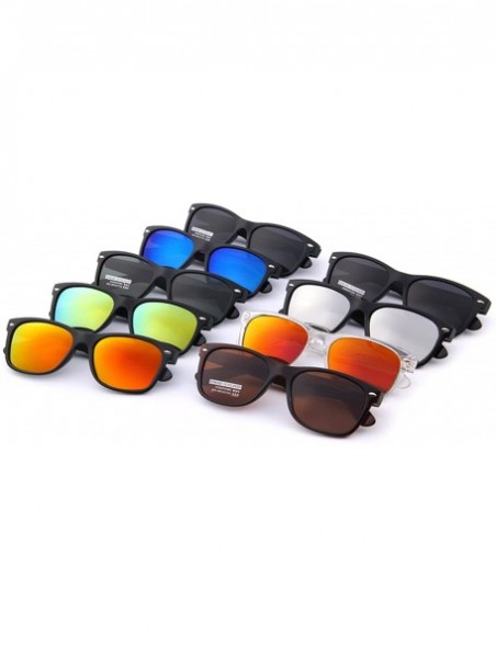 Wrap Polarized Unisex Shades Sunglasses for Men Vintage Polarized Sun Glasses S683 - Black&blue - C512GP2ERYN $10.93