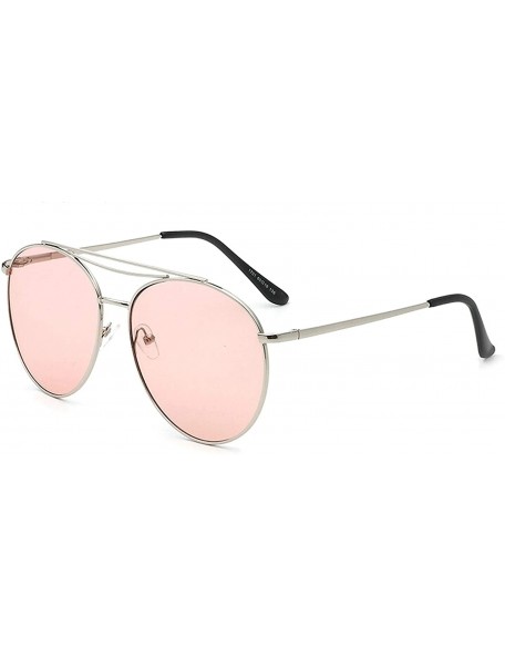 Square Classic Retro Designer Style Round Sunglasses for women metal Resin UV400 Sunglasses - Pink - CT18SZUI2N0 $18.26