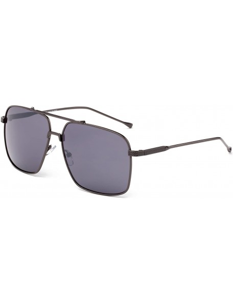 Round "Bioka" Modern Geometric Style Fashion Sunglasses - Gunmetal/Smoke - CT12MCS6VFH $14.03