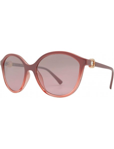 Round Round CatEye Sunglasses with Rhinestone for Women - Pink Fade + Pink - CX18OQ3AG5X $15.44