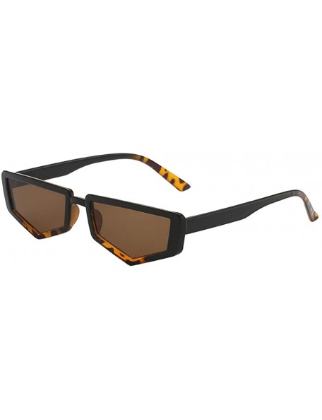 Rectangular Retro Punk Style Irregular Pentagon Shape Sunglasses Vintage Glasses For Unisex - D - C9196SMCQO9 $8.21