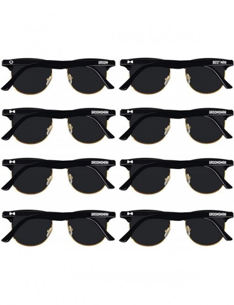 Wayfarer Bachelor Party Supplies 8PCS Wedding Sunglasses for Groom- Best Man- Groomsmen - Black-2 - CO18AI4EQMT $23.87
