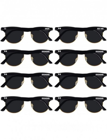 Wayfarer Bachelor Party Supplies 8PCS Wedding Sunglasses for Groom- Best Man- Groomsmen - Black-2 - CO18AI4EQMT $23.87