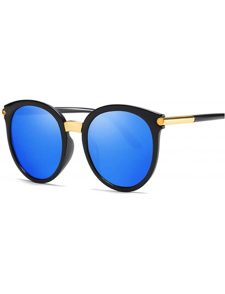 Round Sexy Round Sunglasses Women Brand Designer Mirror Vintage Sun Glasses Female Lens Shades For Ladies UV400 - Blue - CM18...