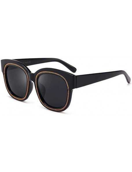 Aviator Cat Eye Chain Polarized Sunglasses Men Women 2019 Fashion Shades C2 Leopard - C1 Black - CA18YR7MU0A $15.59