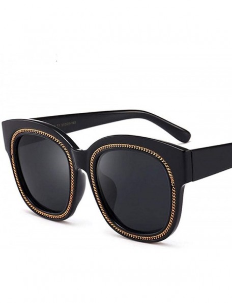 Aviator Cat Eye Chain Polarized Sunglasses Men Women 2019 Fashion Shades C2 Leopard - C1 Black - CA18YR7MU0A $15.59