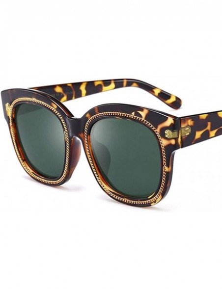 Aviator Cat Eye Chain Polarized Sunglasses Men Women 2019 Fashion Shades C2 Leopard - C1 Black - CA18YR7MU0A $15.59