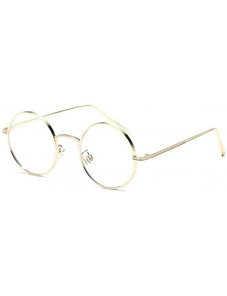 Round Fashion Punk Style Small Round Sunglasses Lady Vintage Men Metal Full Frame Sun Glasses UV400 - Gold - CI18RLSSI6W $11.27